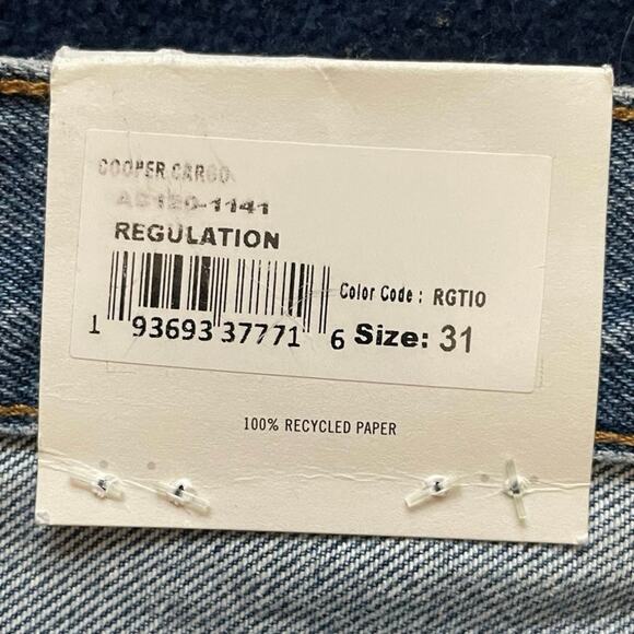 Agolde Cooper Cargo Jeans in Regulation Size 31 High Rise Straight Leg NWT - Picture 7 of 8